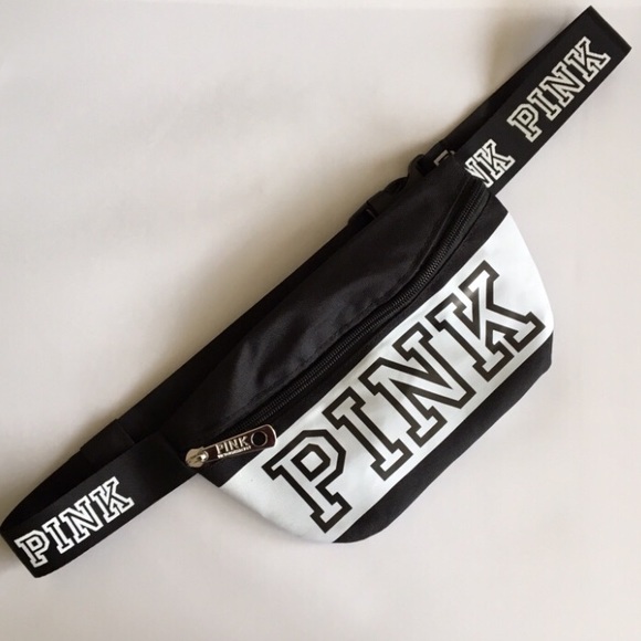 black and white fanny pack